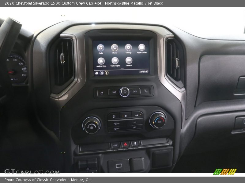 Northsky Blue Metallic / Jet Black 2020 Chevrolet Silverado 1500 Custom Crew Cab 4x4