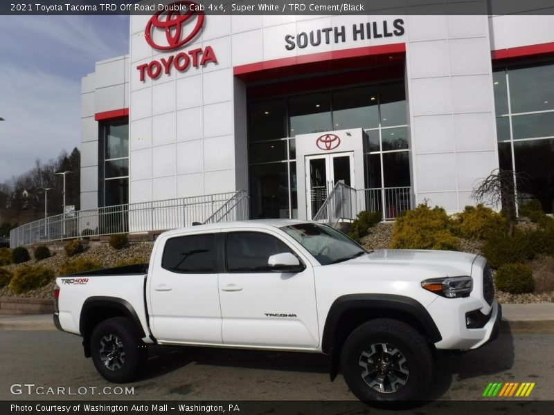 Super White / TRD Cement/Black 2021 Toyota Tacoma TRD Off Road Double Cab 4x4