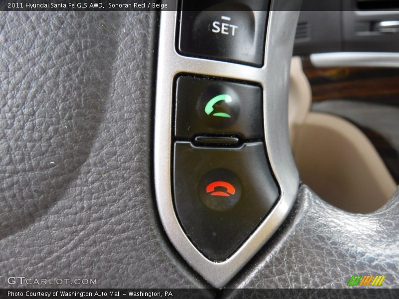 Sonoran Red / Beige 2011 Hyundai Santa Fe GLS AWD