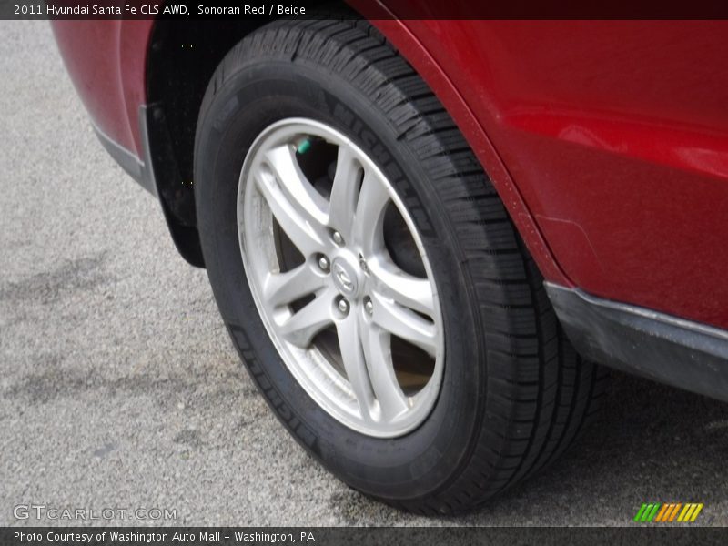 Sonoran Red / Beige 2011 Hyundai Santa Fe GLS AWD