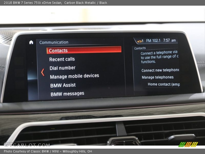 Carbon Black Metallic / Black 2018 BMW 7 Series 750i xDrive Sedan