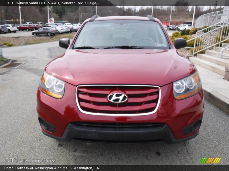 Sonoran Red / Beige 2011 Hyundai Santa Fe GLS AWD