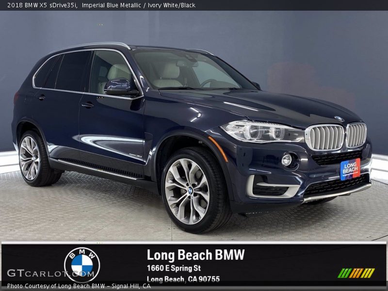 Imperial Blue Metallic / Ivory White/Black 2018 BMW X5 sDrive35i