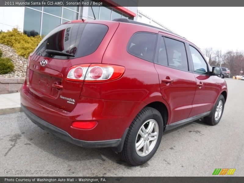 Sonoran Red / Beige 2011 Hyundai Santa Fe GLS AWD