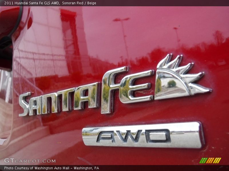 Sonoran Red / Beige 2011 Hyundai Santa Fe GLS AWD