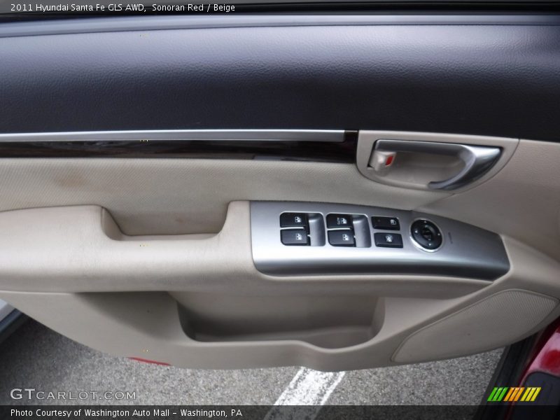 Sonoran Red / Beige 2011 Hyundai Santa Fe GLS AWD