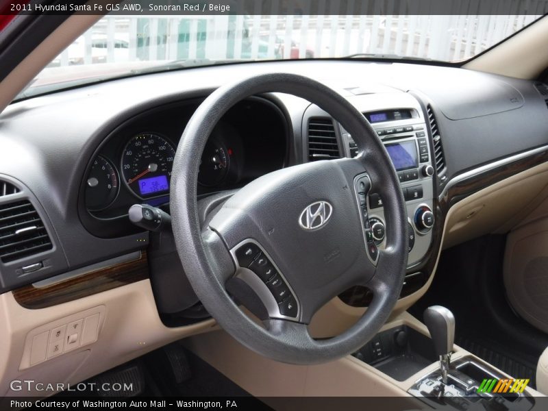 Sonoran Red / Beige 2011 Hyundai Santa Fe GLS AWD