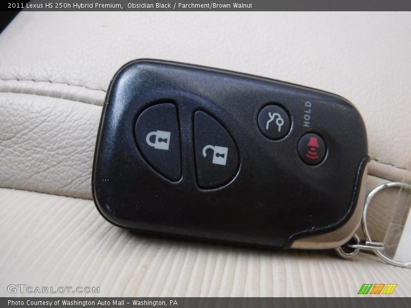 Obsidian Black / Parchment/Brown Walnut 2011 Lexus HS 250h Hybrid Premium