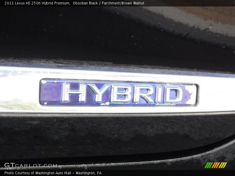 Obsidian Black / Parchment/Brown Walnut 2011 Lexus HS 250h Hybrid Premium