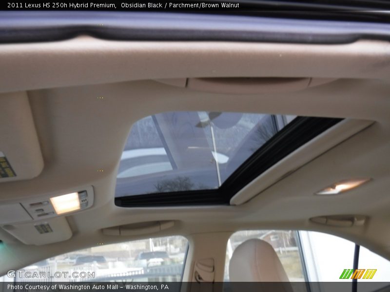 Obsidian Black / Parchment/Brown Walnut 2011 Lexus HS 250h Hybrid Premium