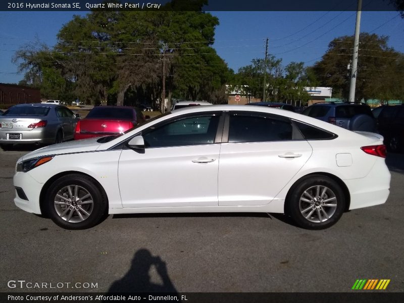 Quartz White Pearl / Gray 2016 Hyundai Sonata SE