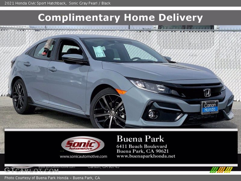 Sonic Gray Pearl / Black 2021 Honda Civic Sport Hatchback