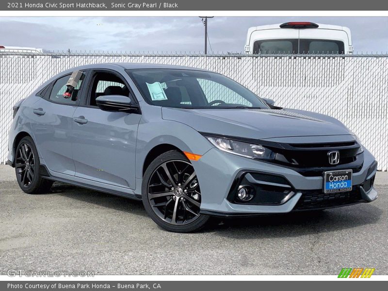 Sonic Gray Pearl / Black 2021 Honda Civic Sport Hatchback
