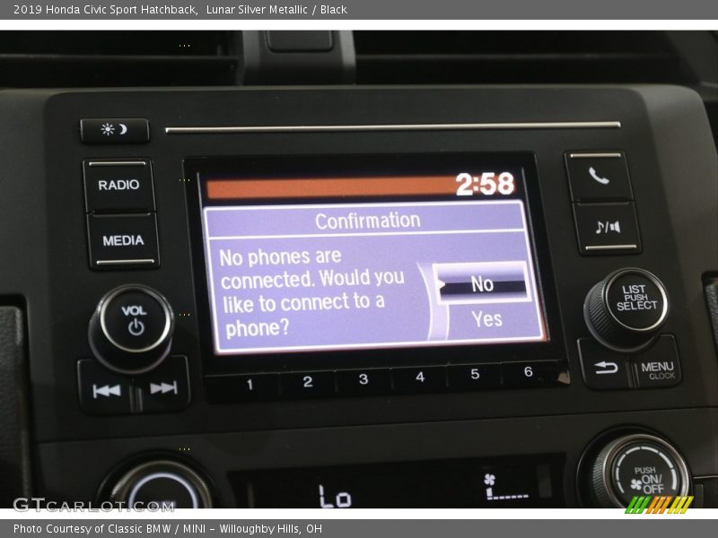 Lunar Silver Metallic / Black 2019 Honda Civic Sport Hatchback