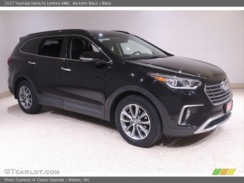 Becketts Black / Black 2017 Hyundai Santa Fe Limited AWD