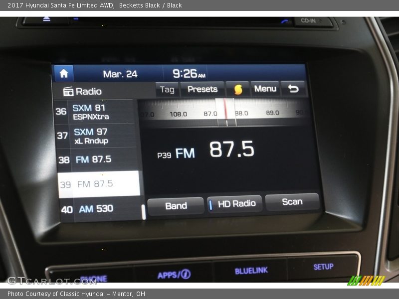 Becketts Black / Black 2017 Hyundai Santa Fe Limited AWD