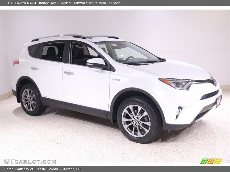 Blizzard White Pearl / Black 2018 Toyota RAV4 Limited AWD Hybrid