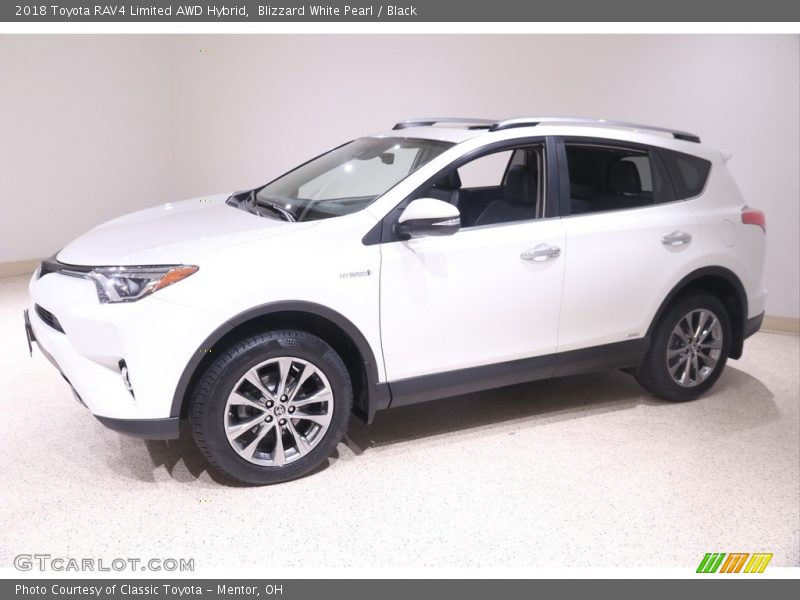 Blizzard White Pearl / Black 2018 Toyota RAV4 Limited AWD Hybrid