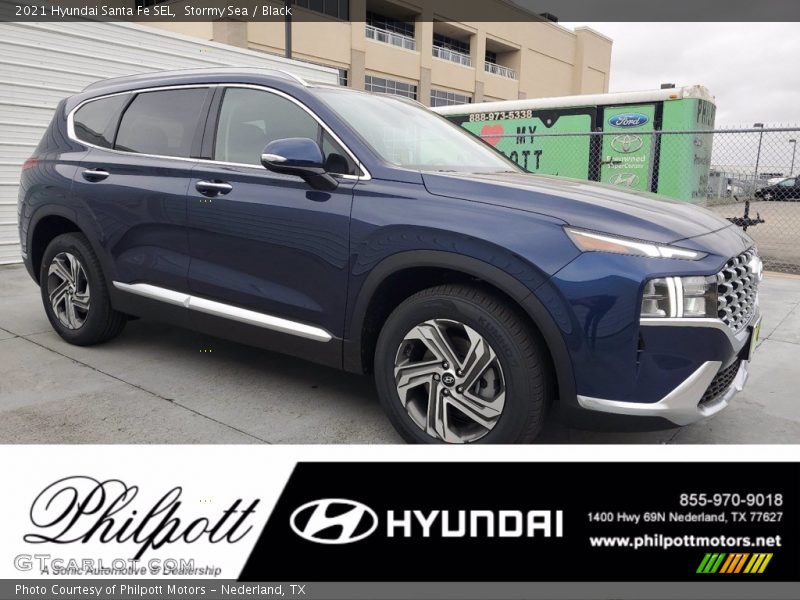 Stormy Sea / Black 2021 Hyundai Santa Fe SEL