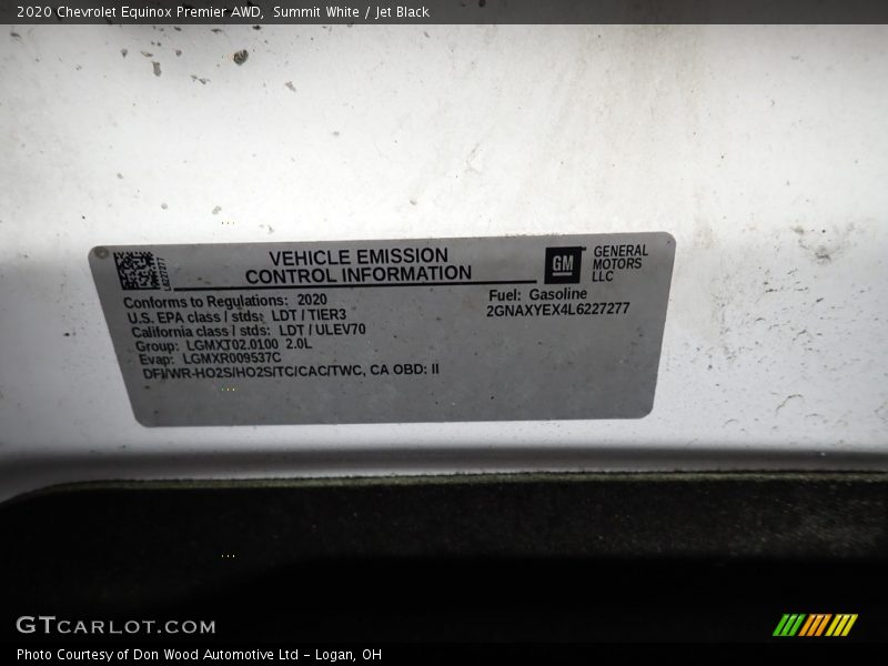Summit White / Jet Black 2020 Chevrolet Equinox Premier AWD