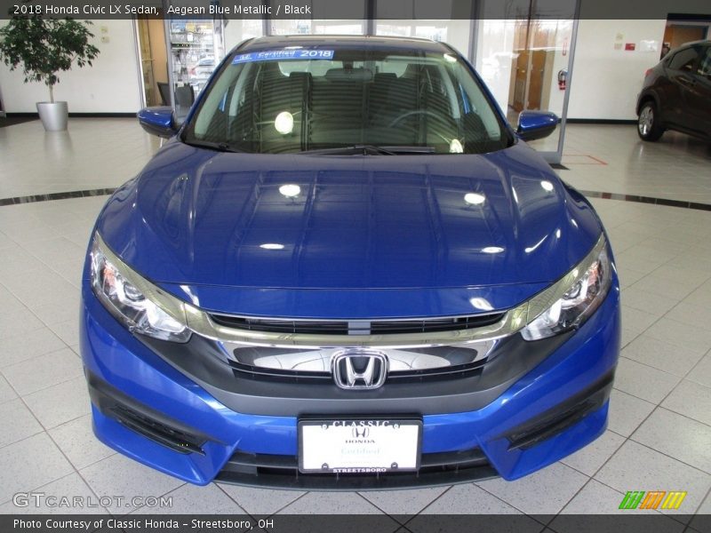 Aegean Blue Metallic / Black 2018 Honda Civic LX Sedan