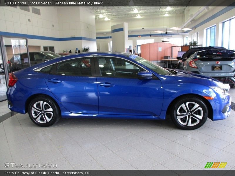 Aegean Blue Metallic / Black 2018 Honda Civic LX Sedan