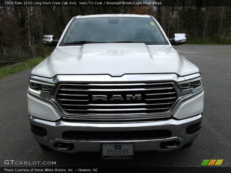 Ivory Tri–Coat / Mountain Brown/Light Frost Beige 2019 Ram 1500 Long Horn Crew Cab 4x4