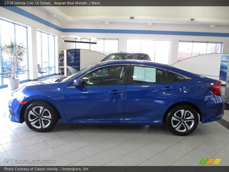 Aegean Blue Metallic / Black 2018 Honda Civic LX Sedan