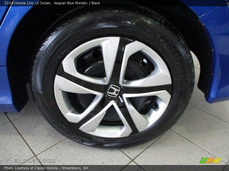 Aegean Blue Metallic / Black 2018 Honda Civic LX Sedan