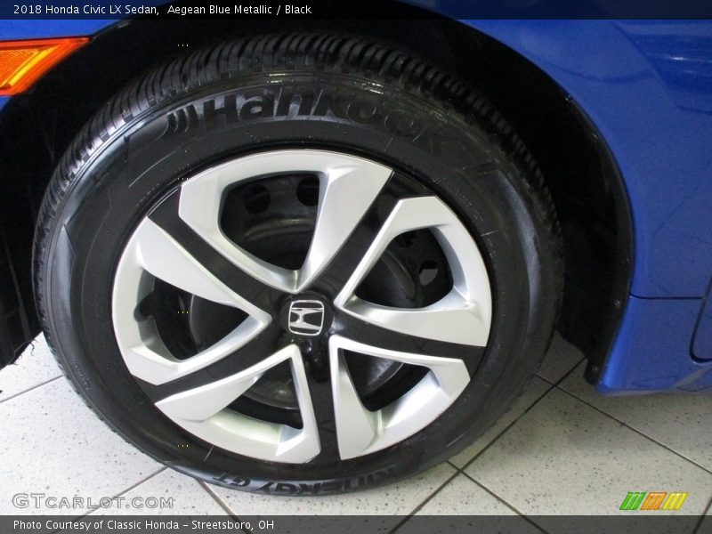 Aegean Blue Metallic / Black 2018 Honda Civic LX Sedan