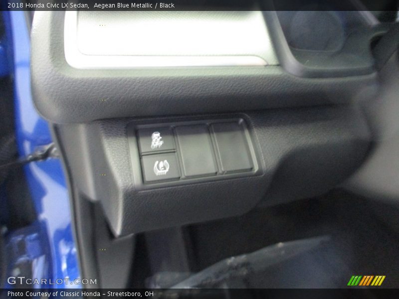Aegean Blue Metallic / Black 2018 Honda Civic LX Sedan