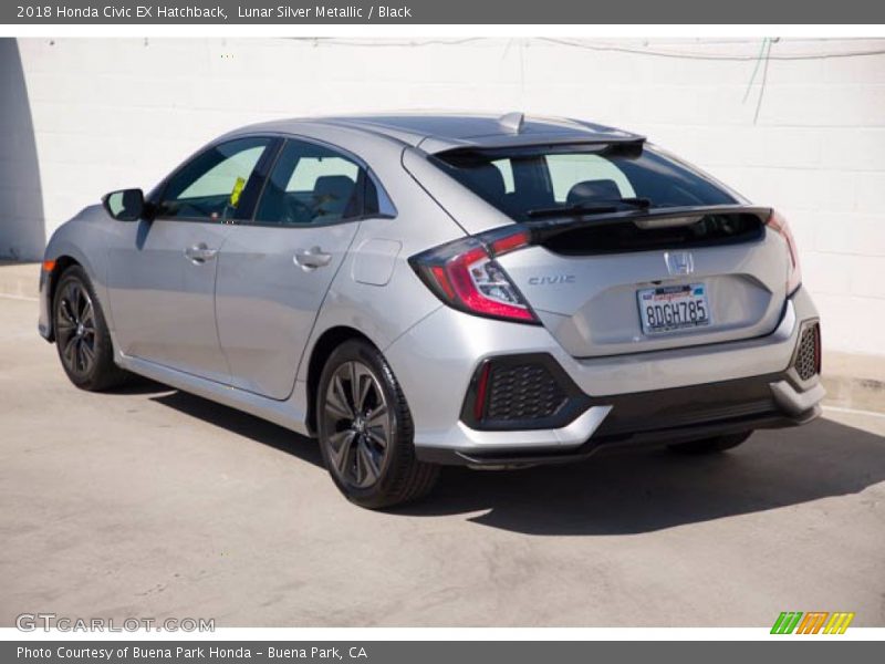 Lunar Silver Metallic / Black 2018 Honda Civic EX Hatchback