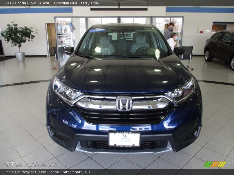 Obsidian Blue Pearl / Gray 2019 Honda CR-V LX AWD