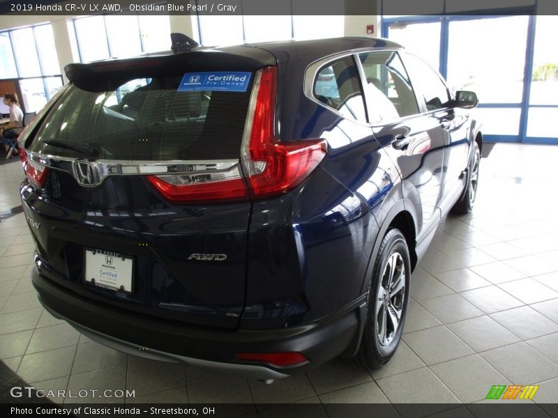 Obsidian Blue Pearl / Gray 2019 Honda CR-V LX AWD