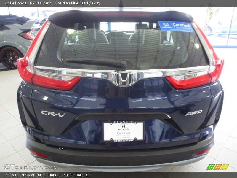 Obsidian Blue Pearl / Gray 2019 Honda CR-V LX AWD