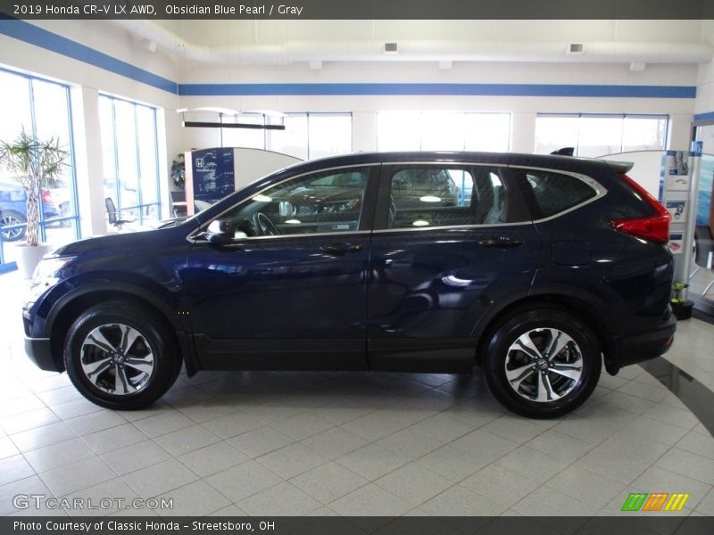 Obsidian Blue Pearl / Gray 2019 Honda CR-V LX AWD