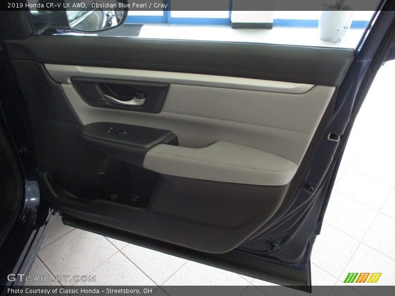 Obsidian Blue Pearl / Gray 2019 Honda CR-V LX AWD