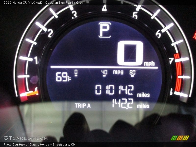 Obsidian Blue Pearl / Gray 2019 Honda CR-V LX AWD