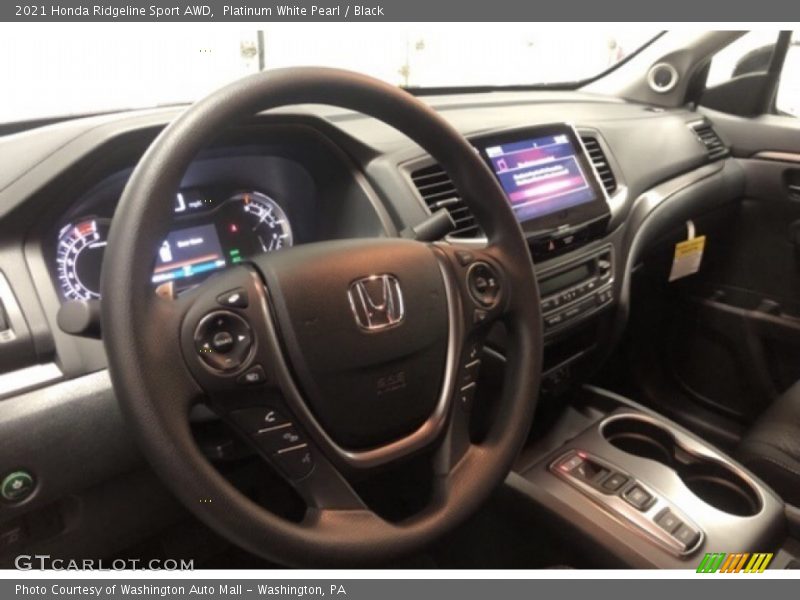 Platinum White Pearl / Black 2021 Honda Ridgeline Sport AWD