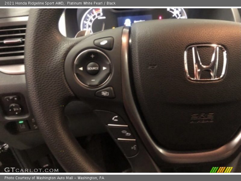 Platinum White Pearl / Black 2021 Honda Ridgeline Sport AWD