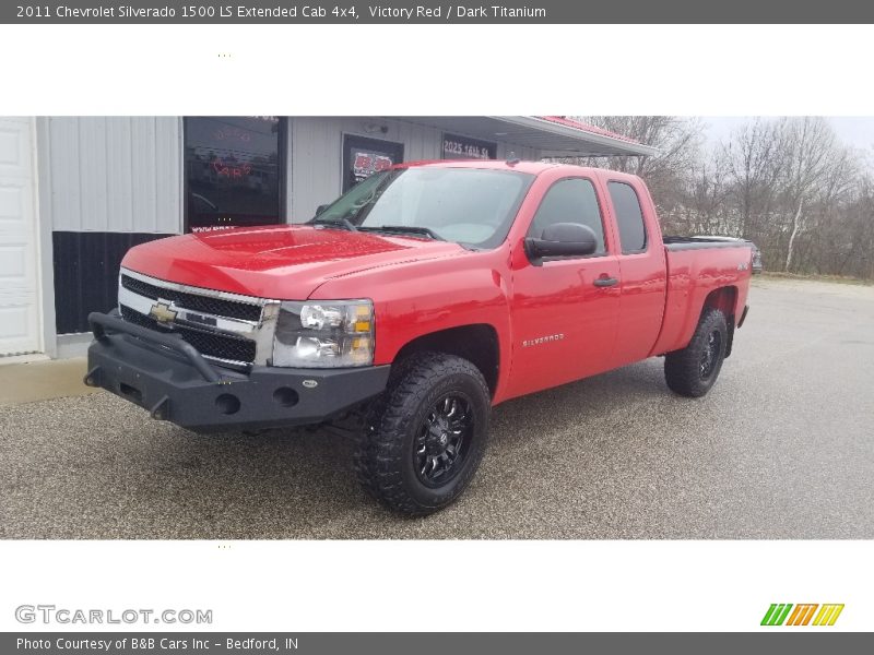 Victory Red / Dark Titanium 2011 Chevrolet Silverado 1500 LS Extended Cab 4x4