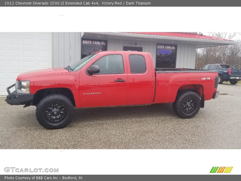 Victory Red / Dark Titanium 2011 Chevrolet Silverado 1500 LS Extended Cab 4x4
