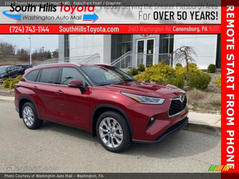 Ruby Flare Pearl / Graphite 2021 Toyota Highlander Limited AWD