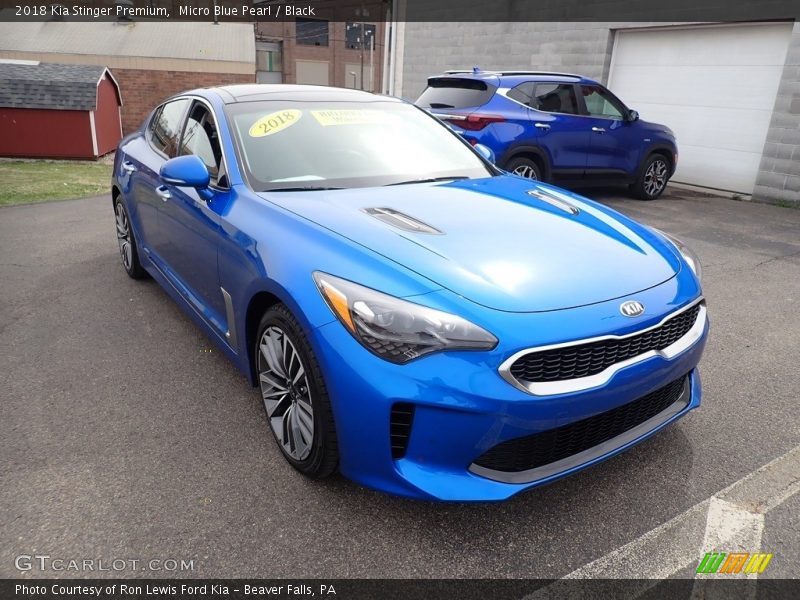 Micro Blue Pearl / Black 2018 Kia Stinger Premium