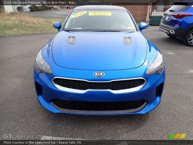 Micro Blue Pearl / Black 2018 Kia Stinger Premium