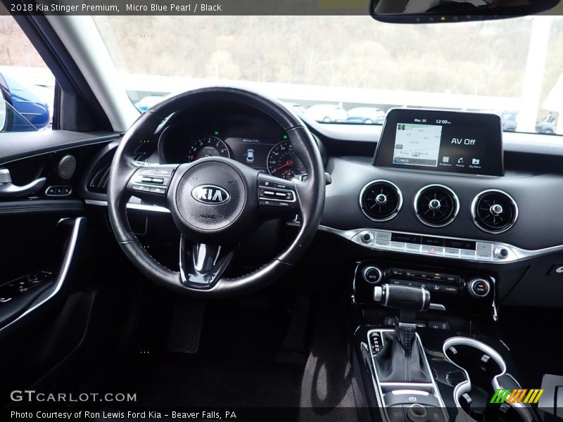 Micro Blue Pearl / Black 2018 Kia Stinger Premium