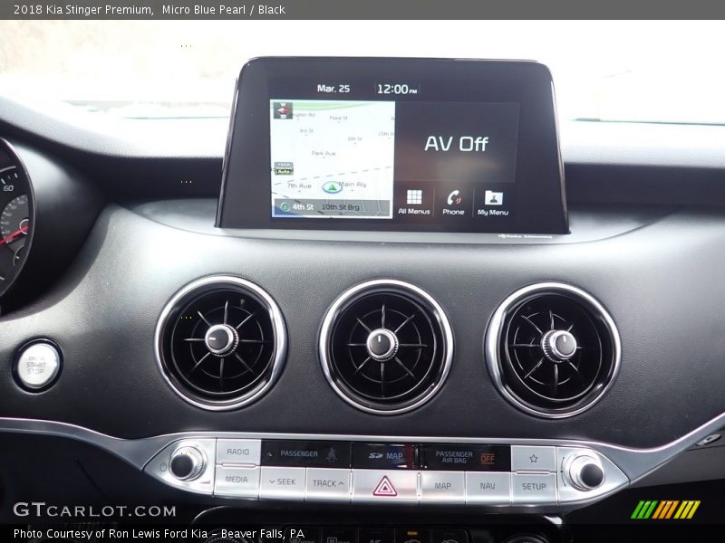 Micro Blue Pearl / Black 2018 Kia Stinger Premium