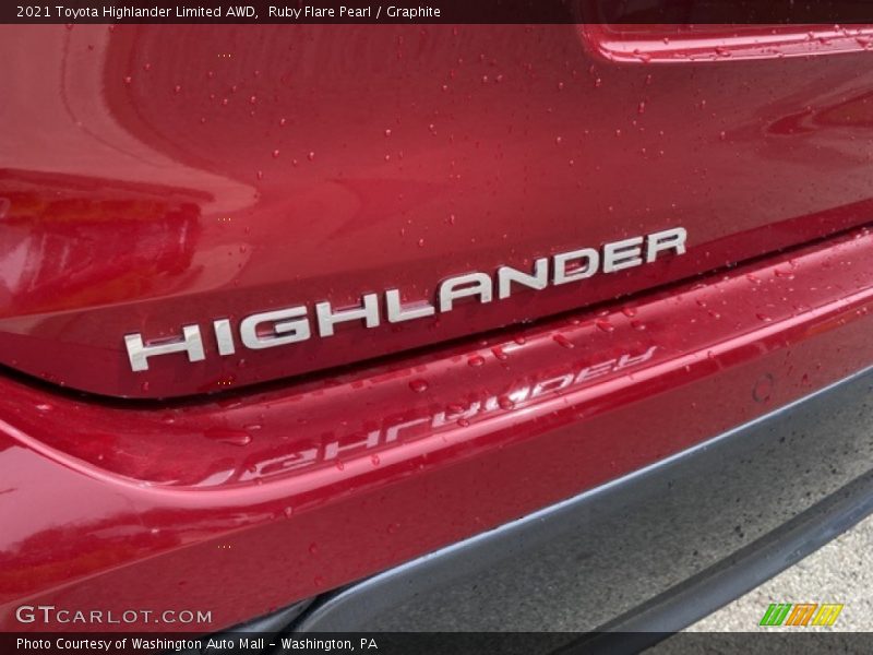 Ruby Flare Pearl / Graphite 2021 Toyota Highlander Limited AWD