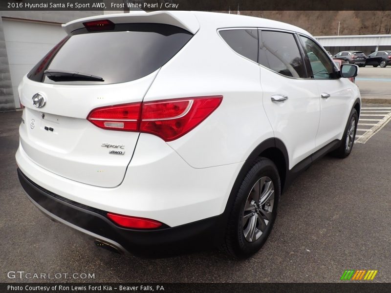 Frost White Pearl / Gray 2016 Hyundai Santa Fe Sport AWD