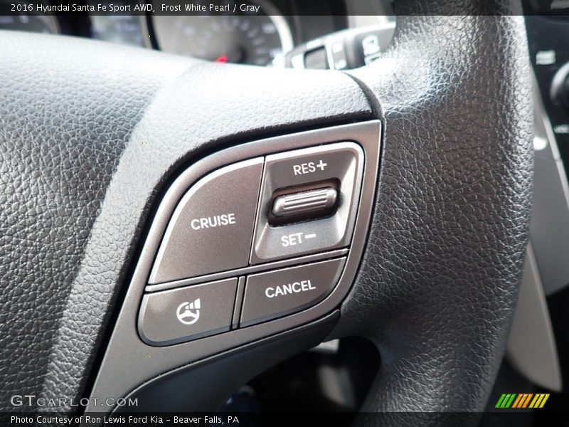 Frost White Pearl / Gray 2016 Hyundai Santa Fe Sport AWD